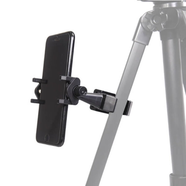 Kẹp điện thoại lên thân tripod Livestream nhiều máy