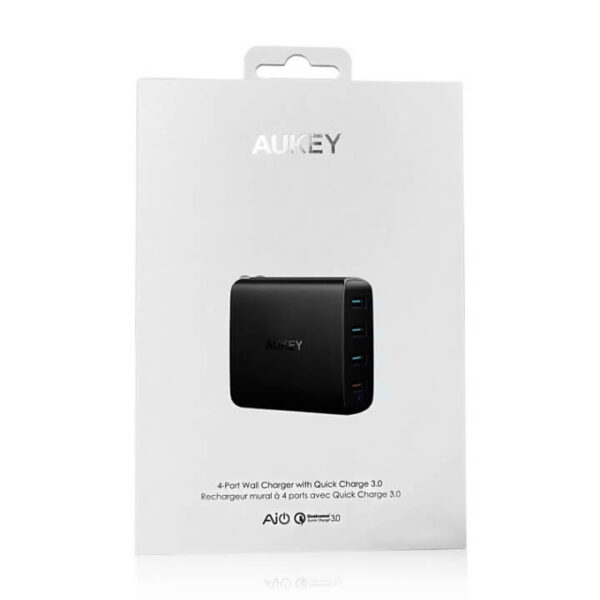 [376] Củ sạc 4 cổng tích hợp 1 cổng QC3.0 Aukey PA-T18 - Metroshop