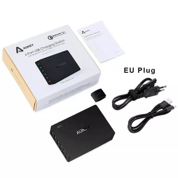 [591] Củ sạc 6 cổng Aukey PA-T11 tổng công suất 60W - Metroshop