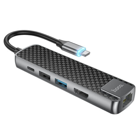 [628] Hub USB-C ra HDMI - LAN - USB 3.0 HOCO HB23 - Metroshop
