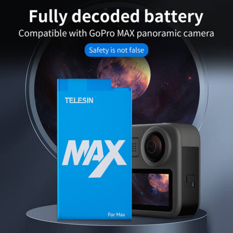 [796] Pin GoPro Max 1600mAh Telesin & Dock sạc - Metroshop