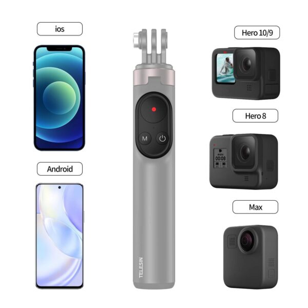 [473] Gậy tích hợp Remote GoPro và Điện Thoại Telesin 1.3M - Metroshop