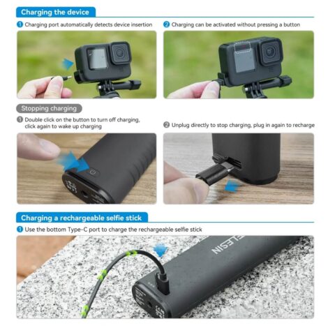 [543] Tay cầm pin GoPro - Action Cam Telesin 10.000mAh - Metroshop