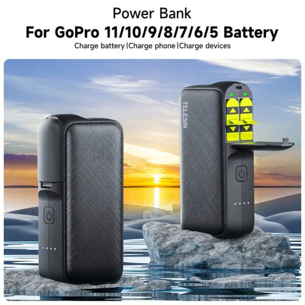 [850] Dock sạc GoPro tích hợp pin 10.000mAh Telesin - Metroshop