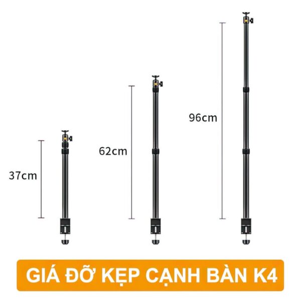 [195] Giá đỡ kèm đèn LED Livestream kẹp cạnh bàn Ulanzi VIJIM K4 - Metroshop