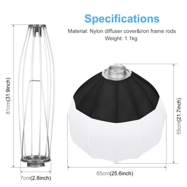 [811] Softbox hình cầu Chinaball đường kính 65cm Puluz - Metroshop