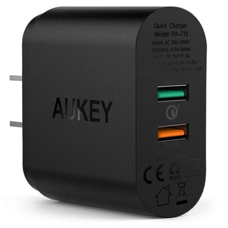 [780] Cục sạc Aukey 2 cổng Quick Charge 3.0 PA-T13 - Metroshop