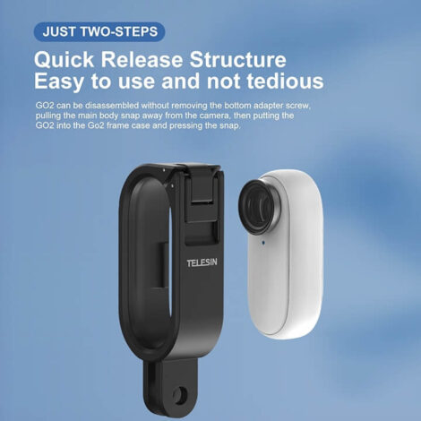 [65] Khung bảo vệ Insta360 GO 2 tích hợp ngàm GoPro Telesin - Metroshop
