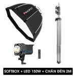 Softbox + LED 150W + Chân đèn 2 Mét
