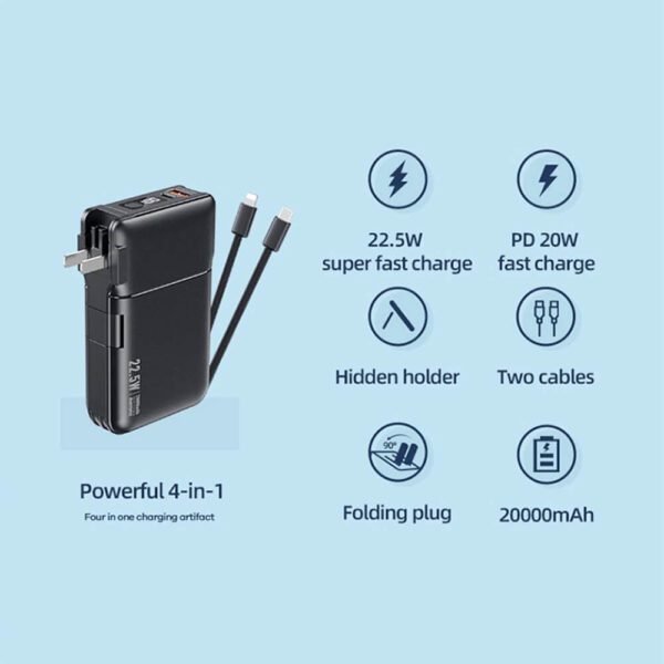 [894] Pin dự phòng kiêm củ sạc Remax RPP-267 20.000mAh - Metroshop