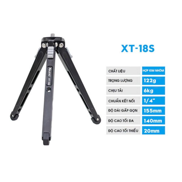 [286] Tripod mini Vlog cho máy ảnh Xiletu XT18S +MC22S - Metroshop