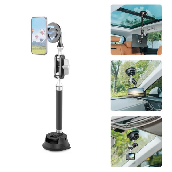 [927] Giá đỡ điện thoại - Action Cam hít kính ô tô Puluz - Metroshop