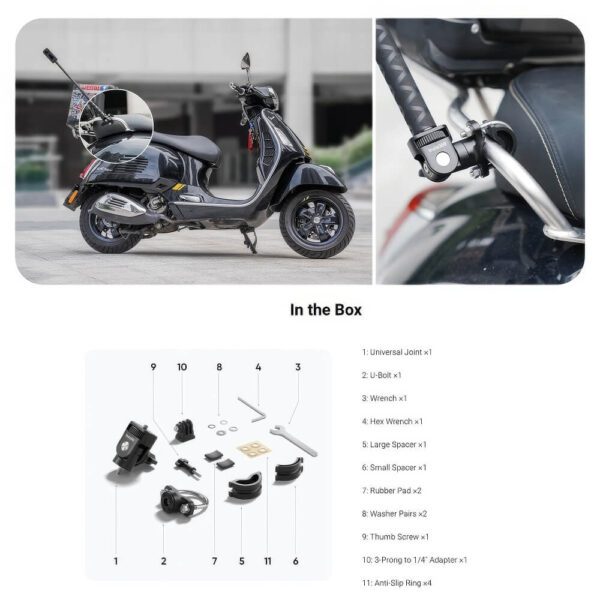 [976] Ngàm insta360 Motorcycle U-Bolt Mount - Metroshop