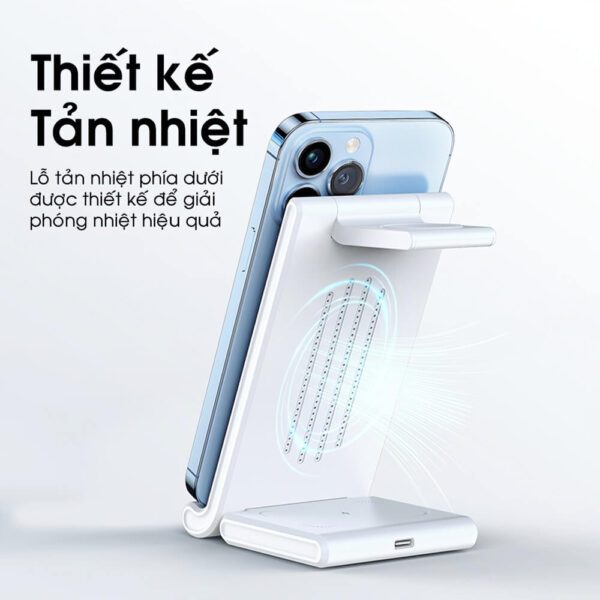 [285] Đế sạc nhanh không dây 3 in 1 Duzzona W10-A - Metroshop