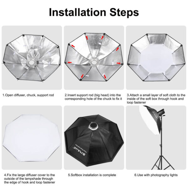 [790] Softbox bát giác Octagon 95cm Puluz ngàm Bowens - Metroshop