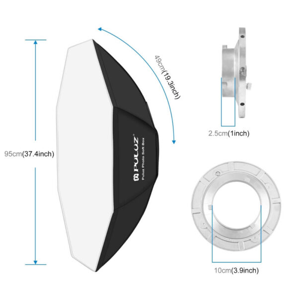 [790] Softbox bát giác Octagon 95cm Puluz ngàm Bowens - Metroshop