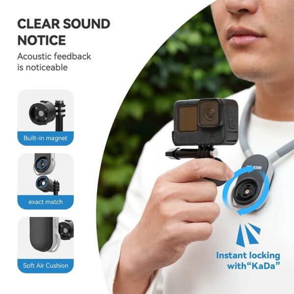 [227] Vòng đeo cổ GoPro và Action Cam Telesin Quick Release 2.0 - Metroshop