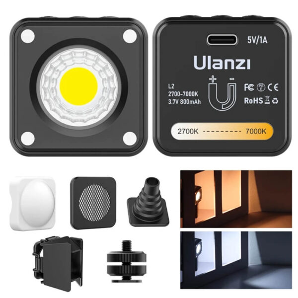 [287] Đèn LED mini hít nam châm Ulanzi L2 Bi-Color COB - Metroshop