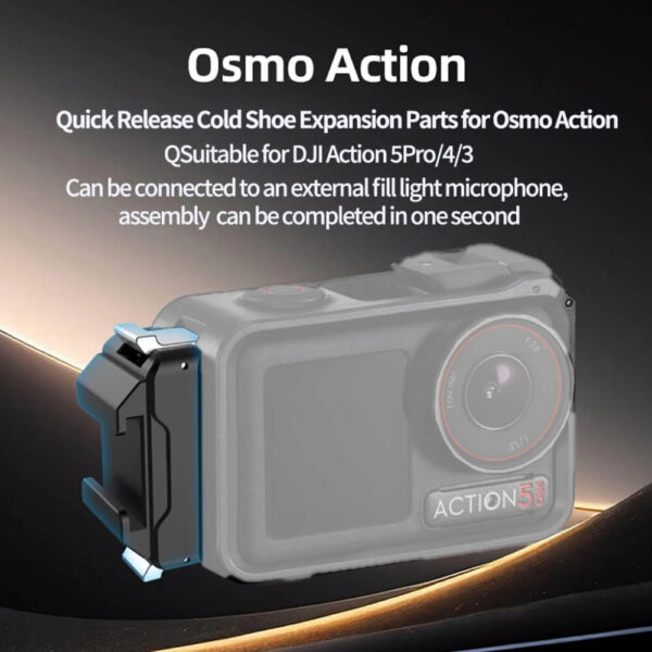 [394] Mount DJI Osmo Action ra Cold Shoe gắn LED MIC - Metroshop