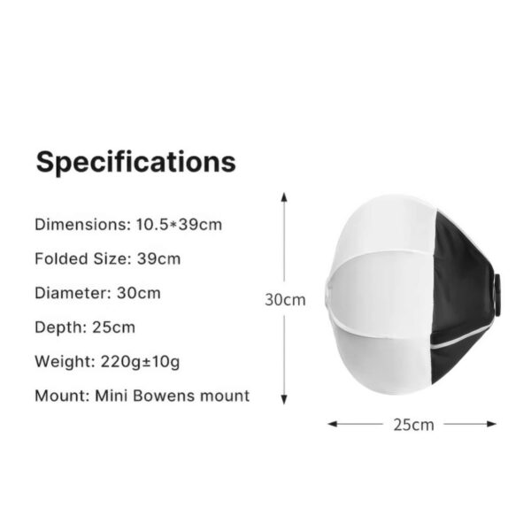 [441] Softbox Chinaball 30cm ngàm mini bowens - Metroshop