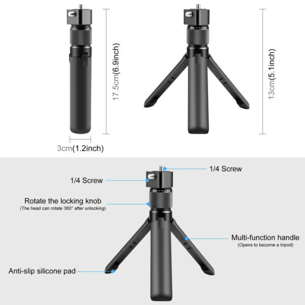 [768] Tay cầm Bullet Time insta360 kèm tripod Puluz - Metroshop