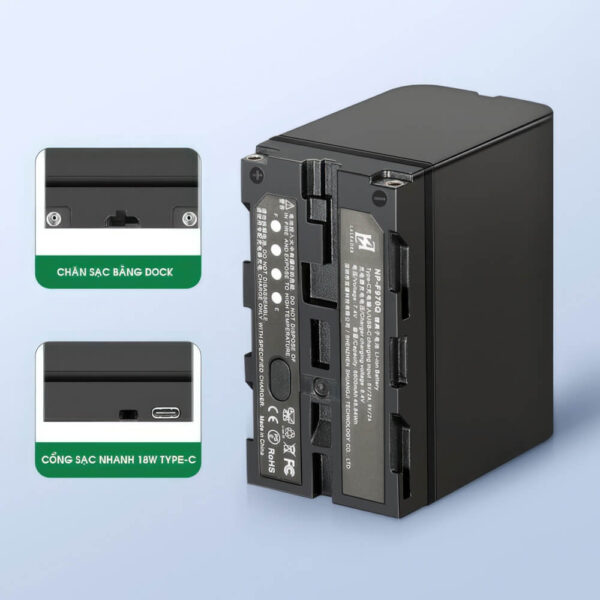 [283] Pin sạc NP-F970 NP-F750 cho đèn LED Laleader - Metroshop