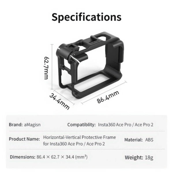 [289] Khung insta360 Ace Pro 2 / Ace Pro quay dọc Amagisn - Metroshop