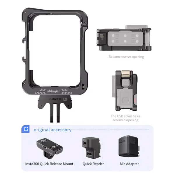 [284] Khung kim loại insta360 Ace Pro 2 & Ace aMagisn quay dọc - Metroshop
