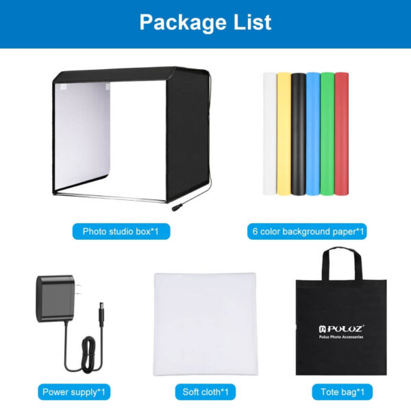 [608] Lồng chụp sản phẩm 40x40cm tích hợp đèn LED Puluz - Metroshop