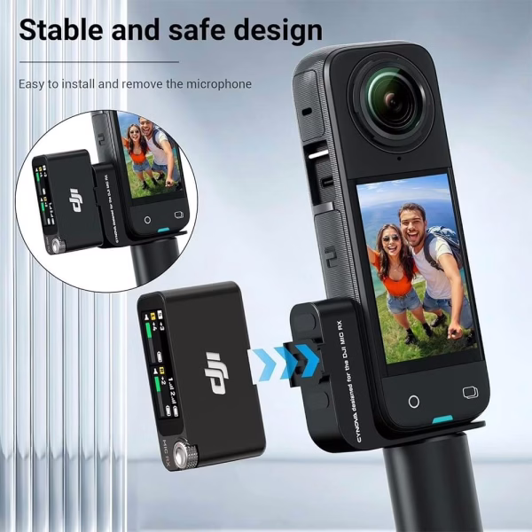 [703] Ngàm gắn DJI Mic 2 / Mini lên insta360 X5 / X4 Cynova - Metroshop